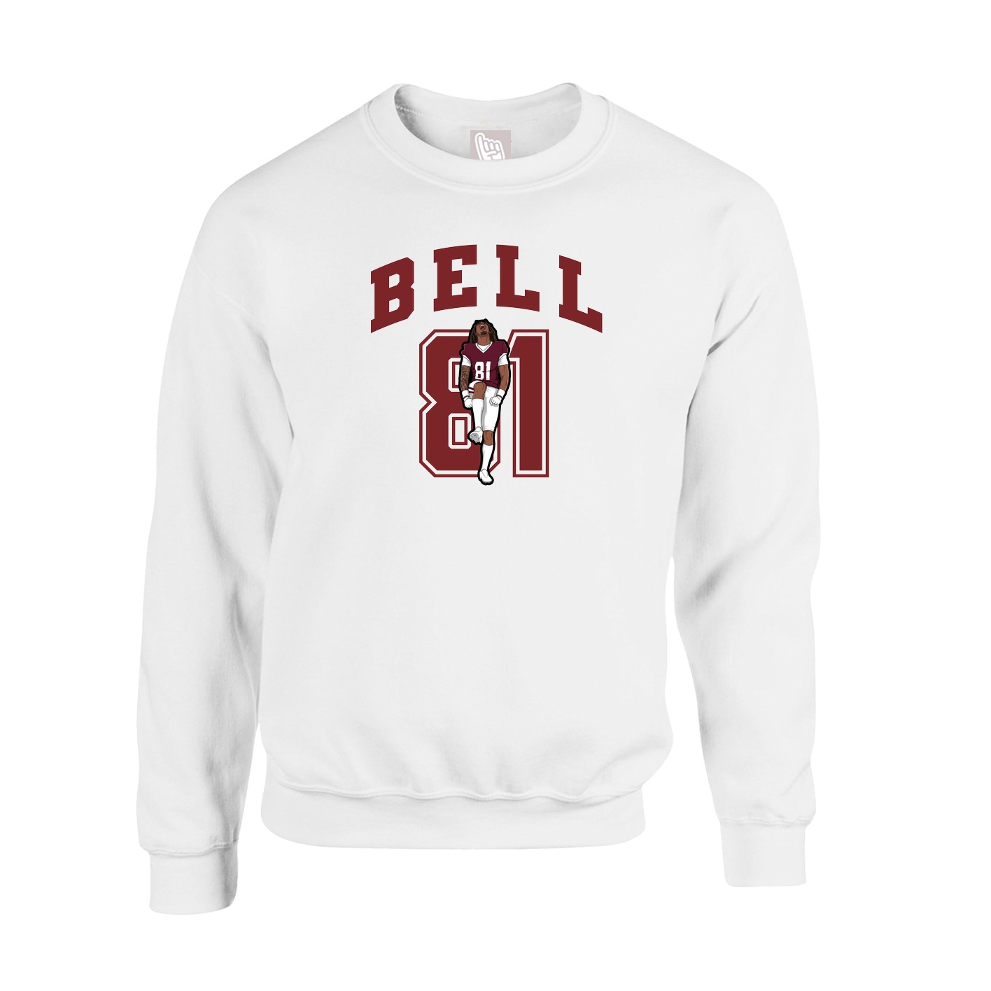 Fleece Crew — Number in White