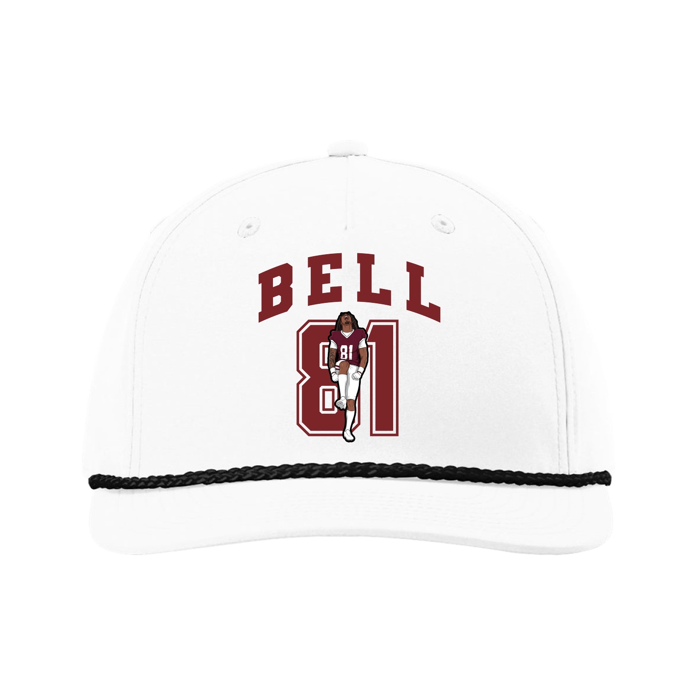 Five-Panel Classic Rope Cap — Number in White