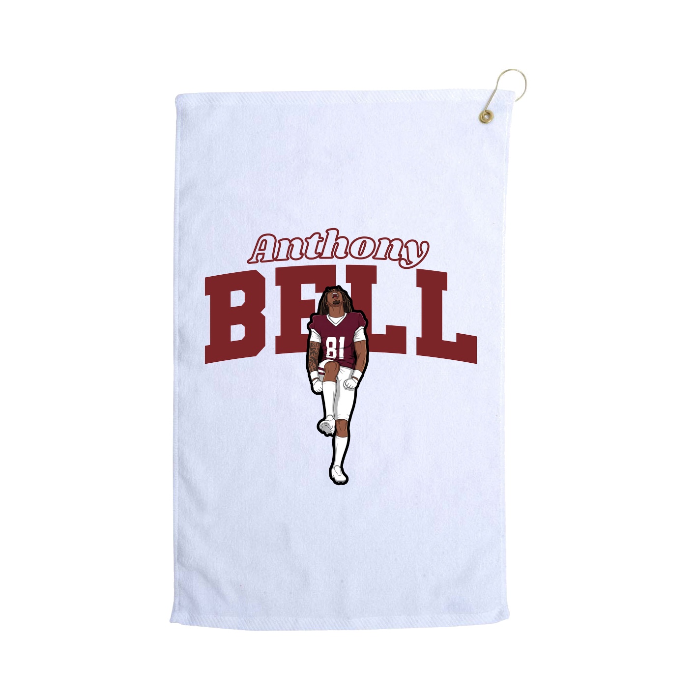 Golf Towel — Name Arch in White