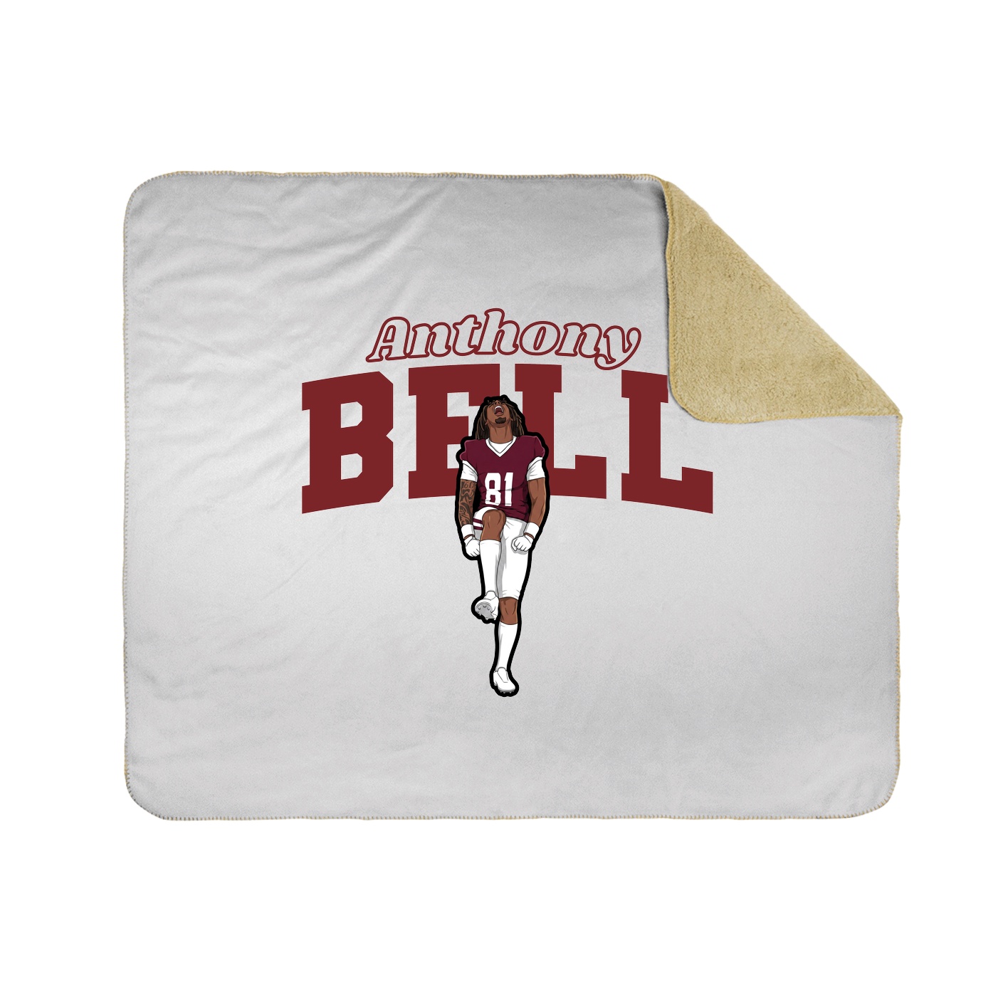 Throw Blanket — Name Arch in White