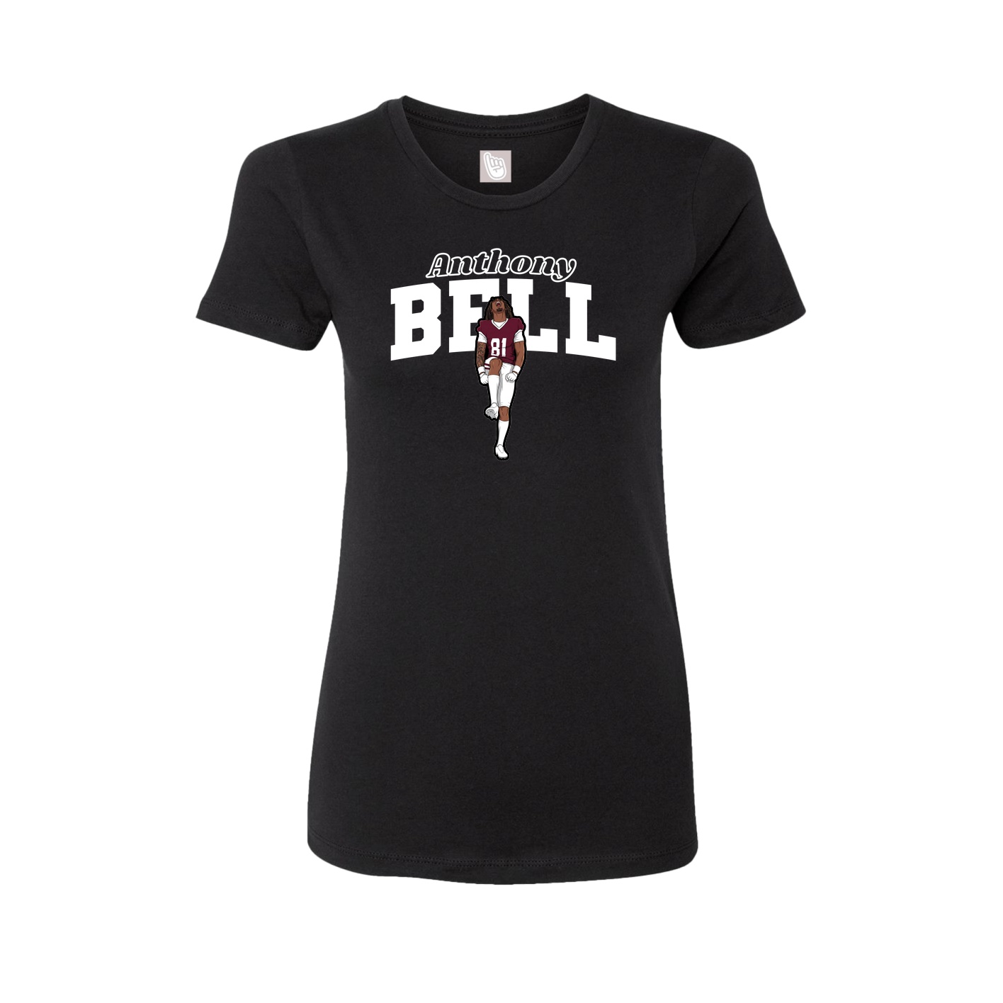 Fitted Women's Tee — Name Arch in Black