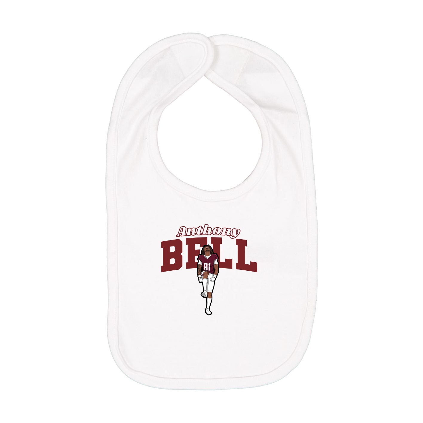Infant Bib — Name Arch in White