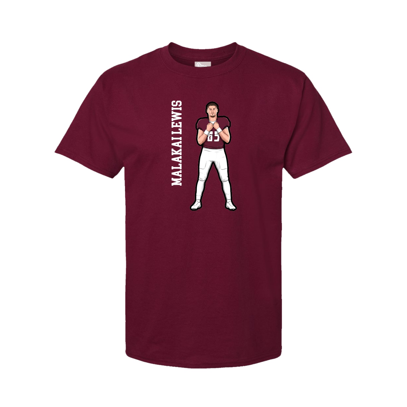 Youth Tee — Name Vertical in Cardinal