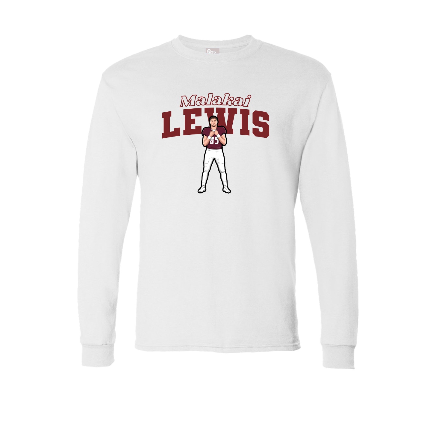 Long Sleeve Tee — Name Arch in White