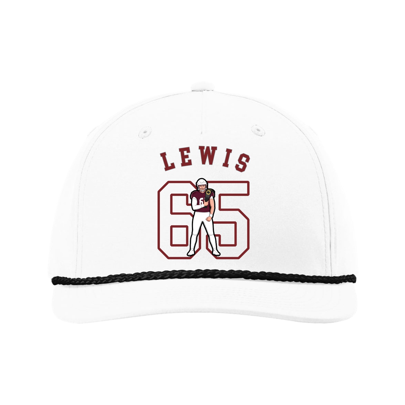 Five-Panel Classic Rope Cap — Shirsey Arch in White