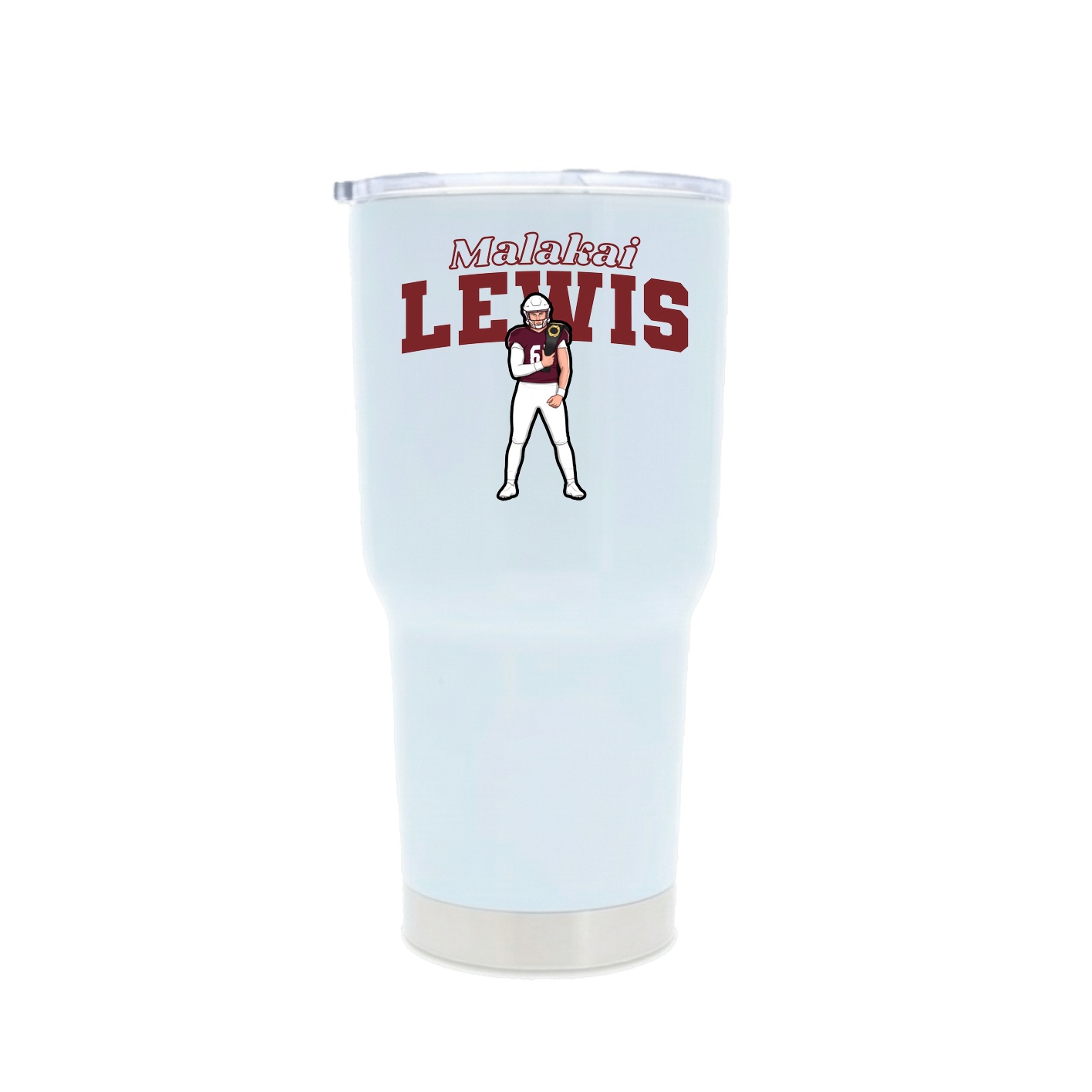 30oz Stainless Steel Tumbler — Name Arch in White