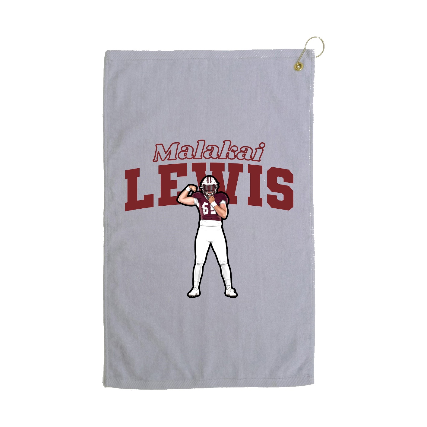 Golf Towel — Name Arch in Grey