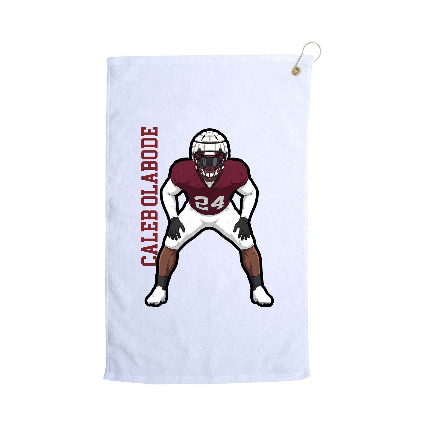 Golf Towel — Name Vertical in White