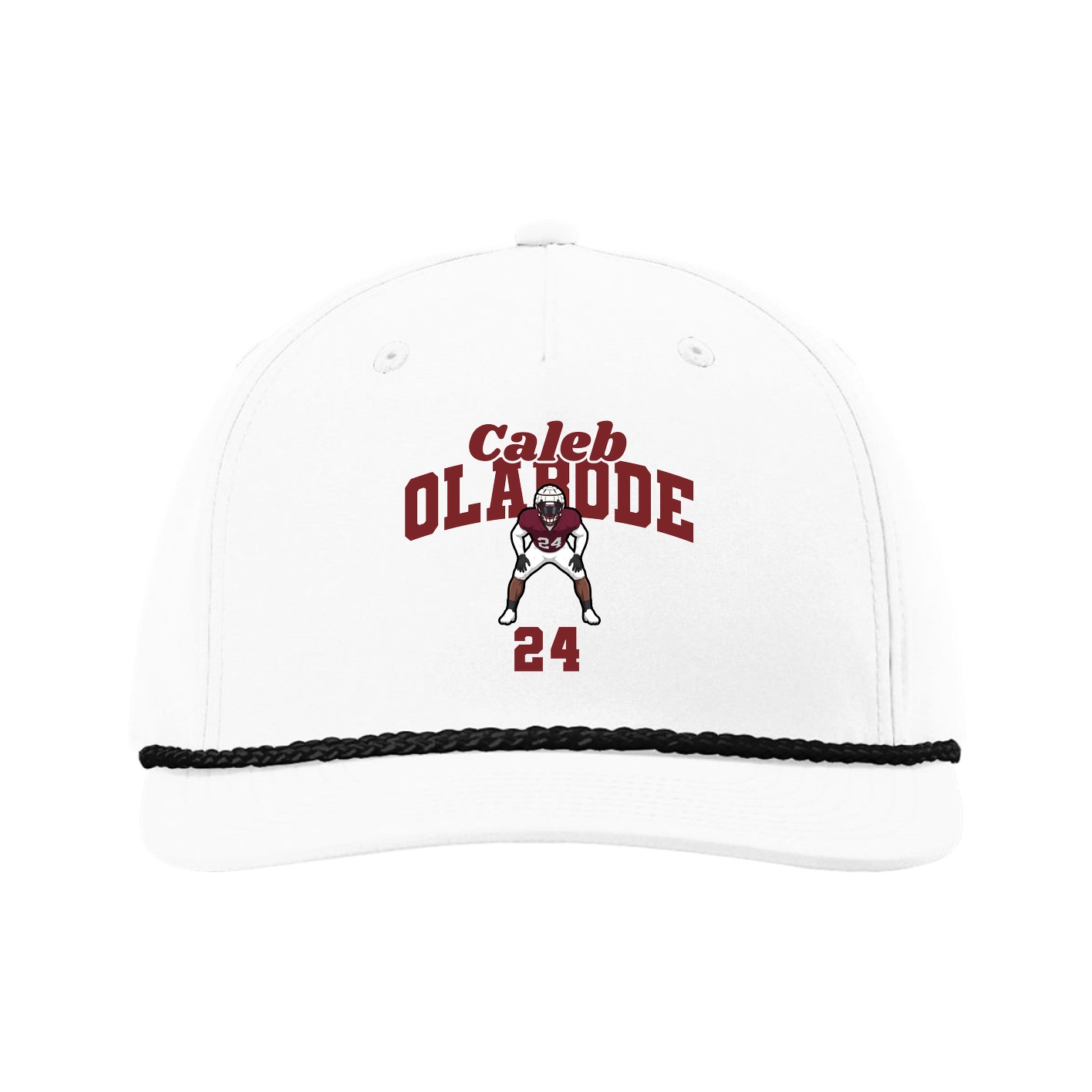 Five-Panel Classic Rope Cap — Signature Arch in White