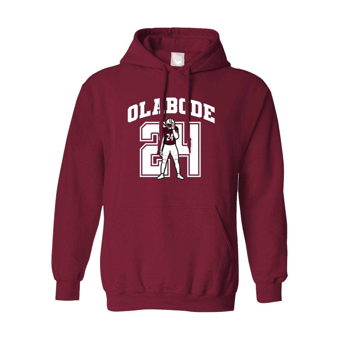 Hoodie — Number in Cardinal
