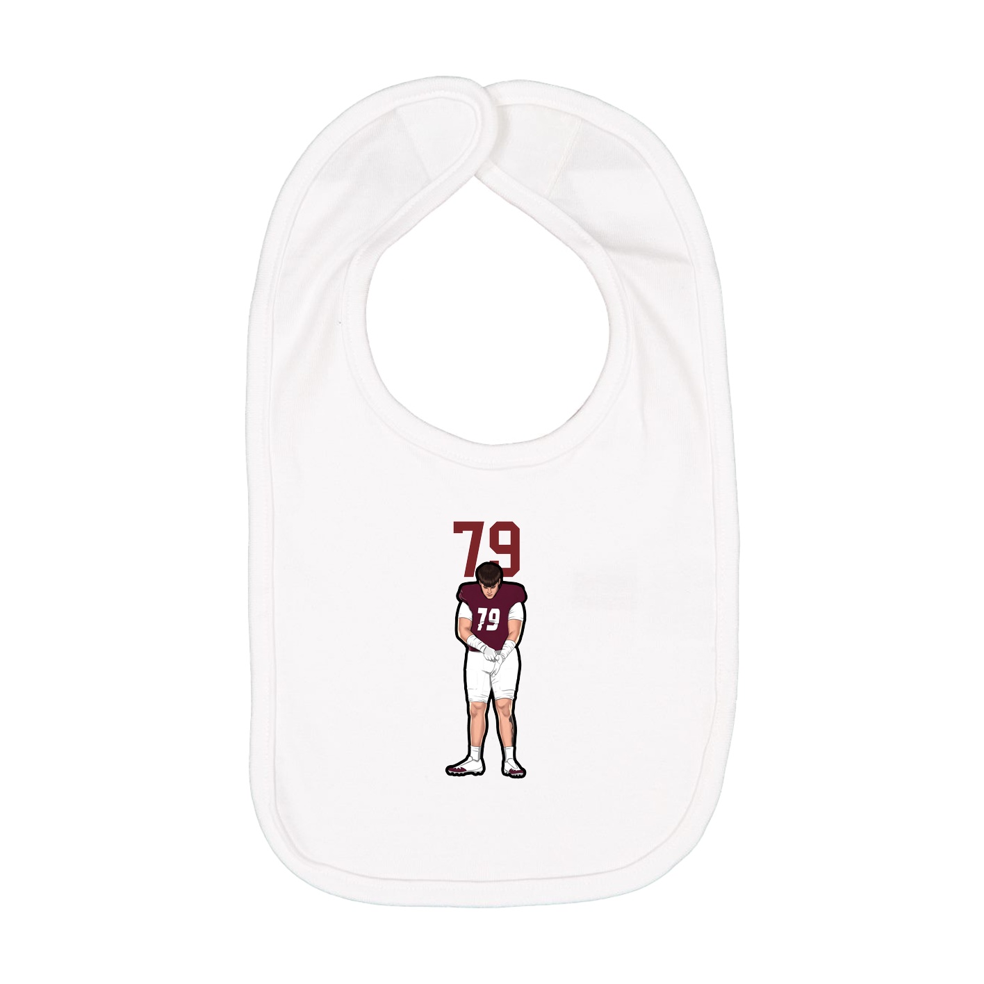 Infant Bib — Number Top in White