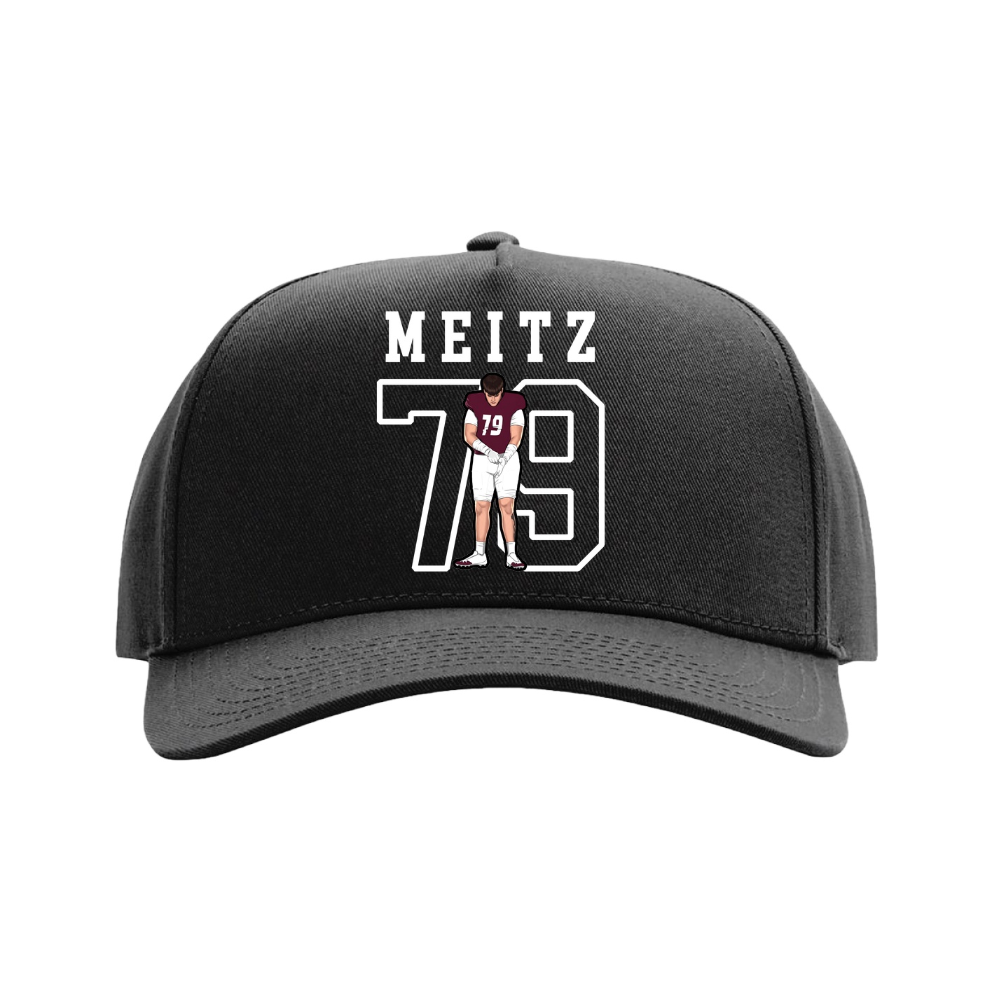 Full Fabric Five-Panel Champ Cap — Shirsey in Black