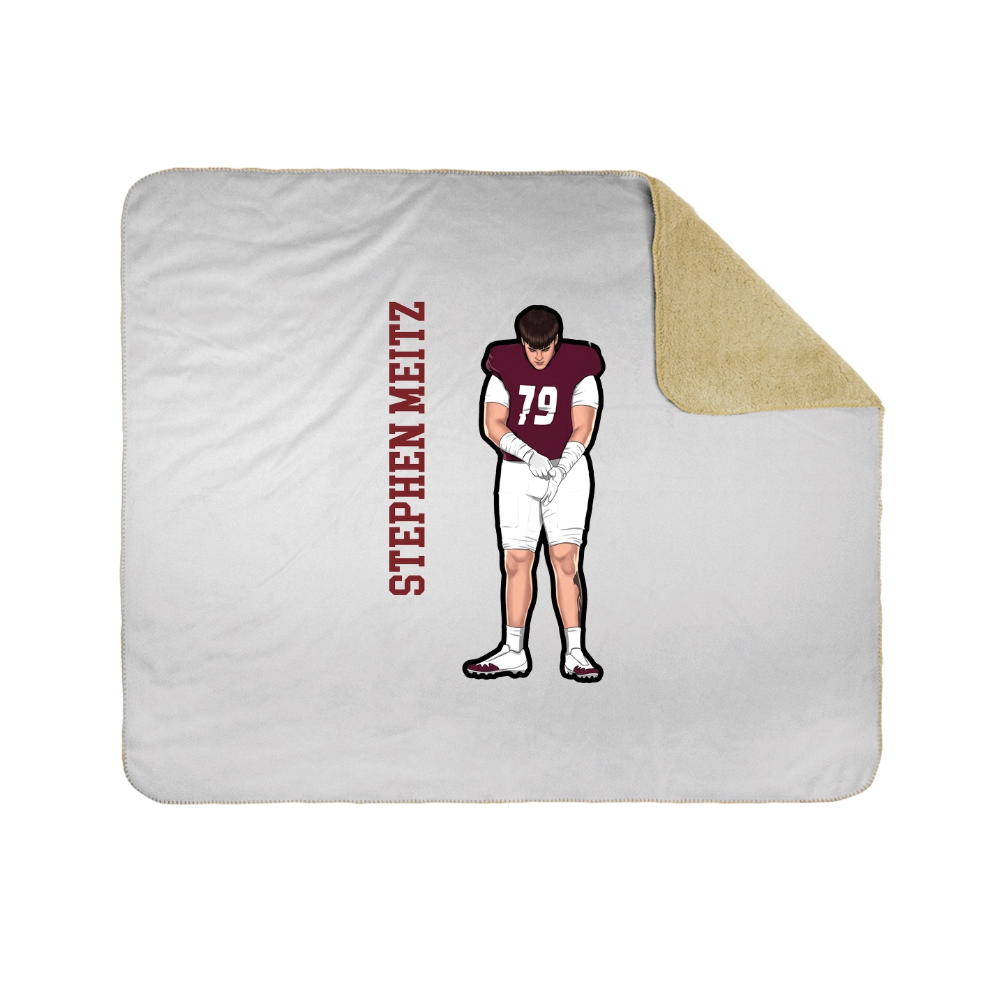 Throw Blanket — Name Vertical in White