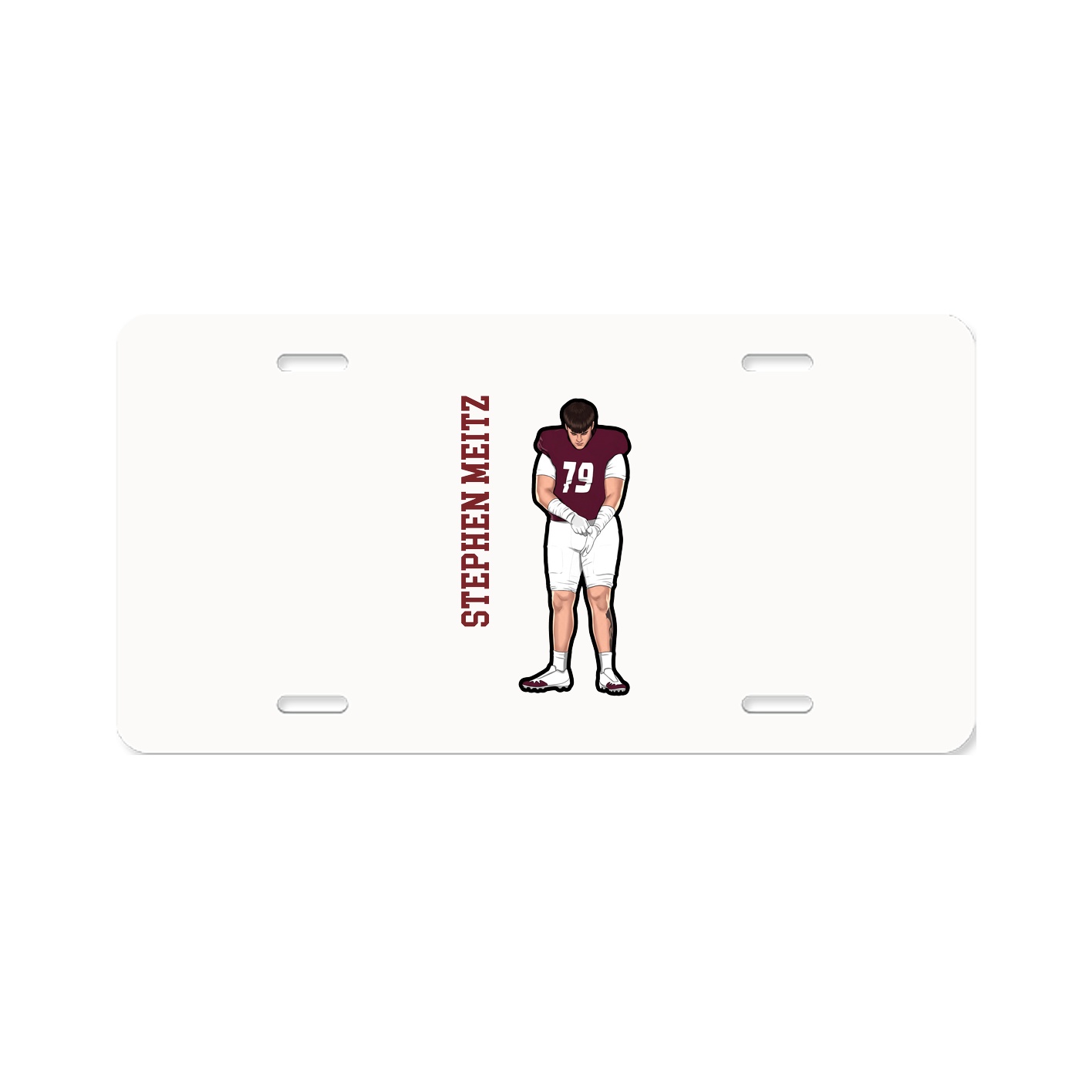 License Plate — Name Vertical in Classic