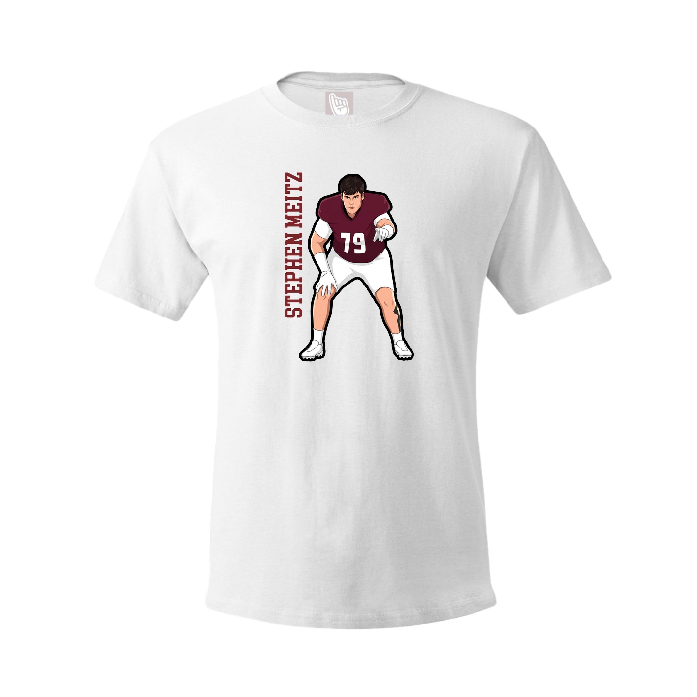 Tee — Name Vertical in White