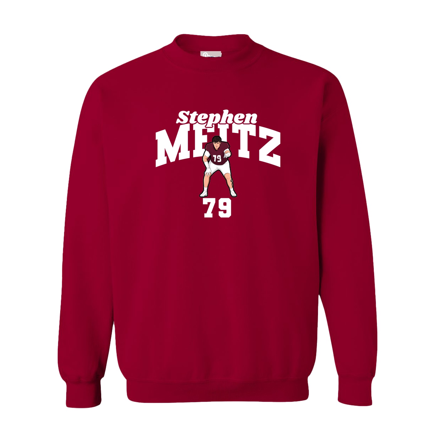 Fleece Crew — Signature Arch in Cardinal