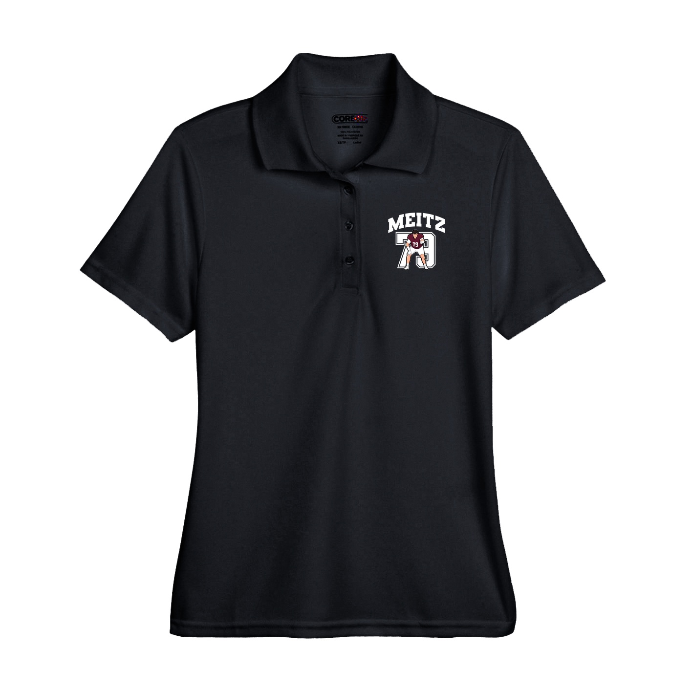 Performance Polo — Number in Black