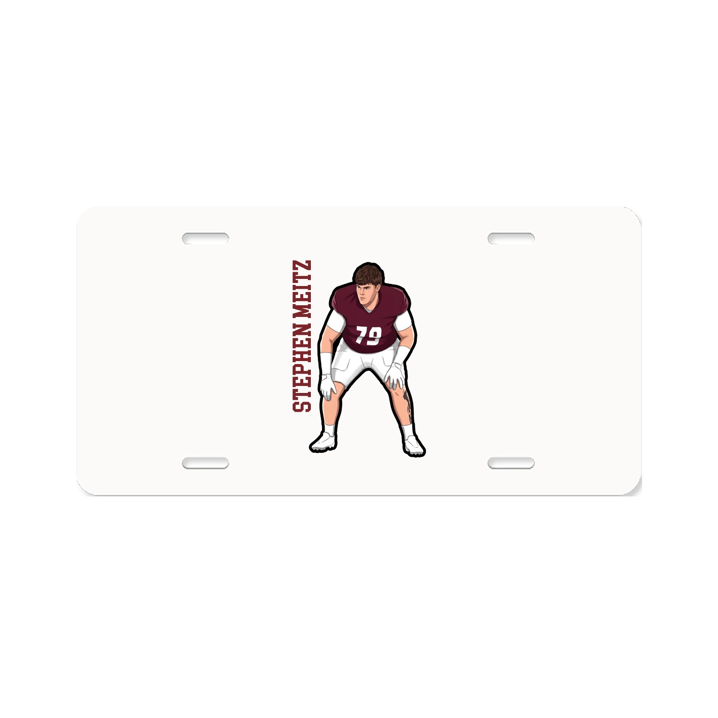 License Plate — Name Vertical in Classic
