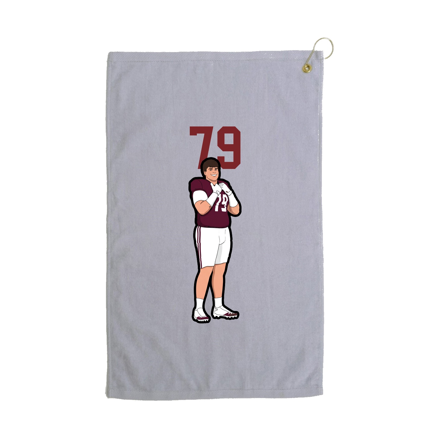 Golf Towel — Number Top in Grey
