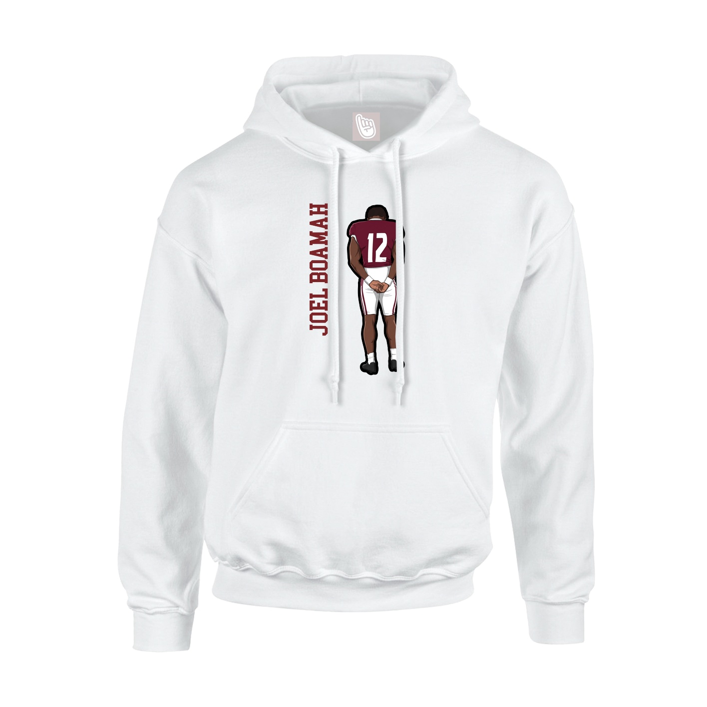 Youth Hoodie — Name Vertical in White