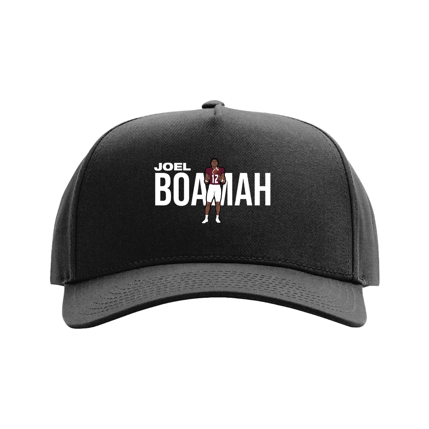 Full Fabric Five-Panel Champ Cap — Player Name in Black