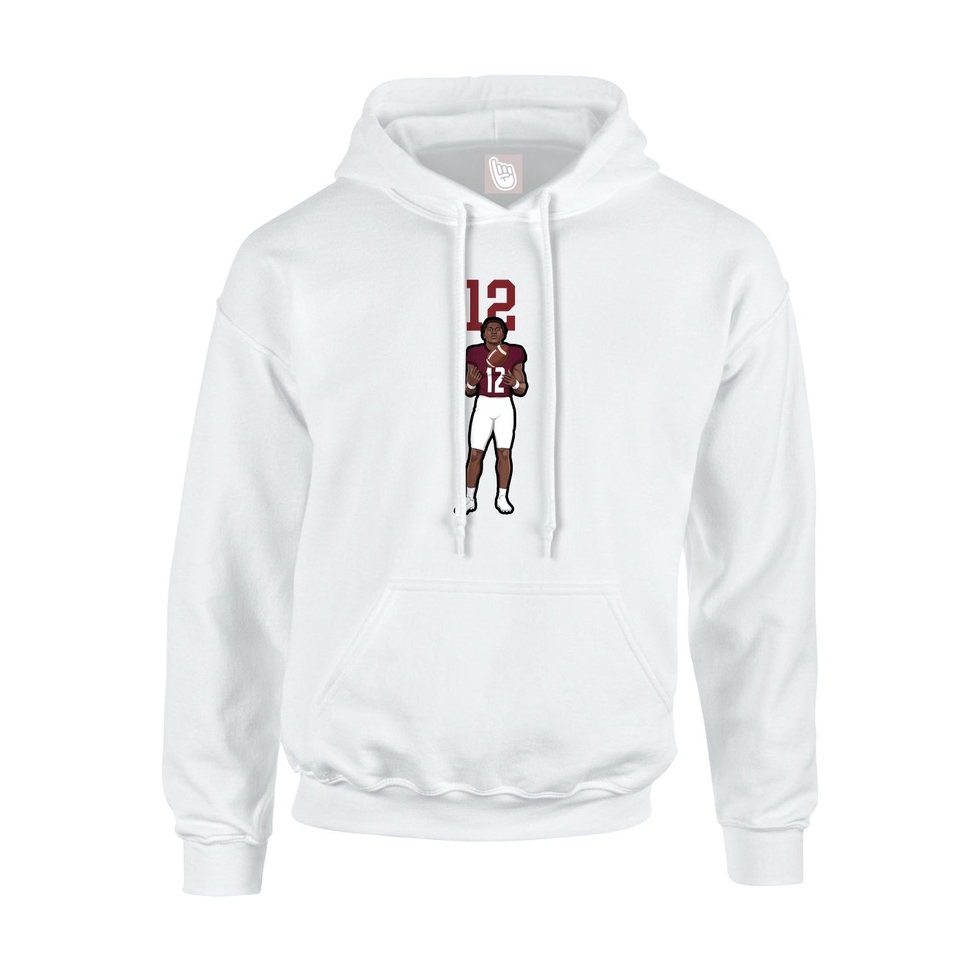 Youth Hoodie — Number Top in White