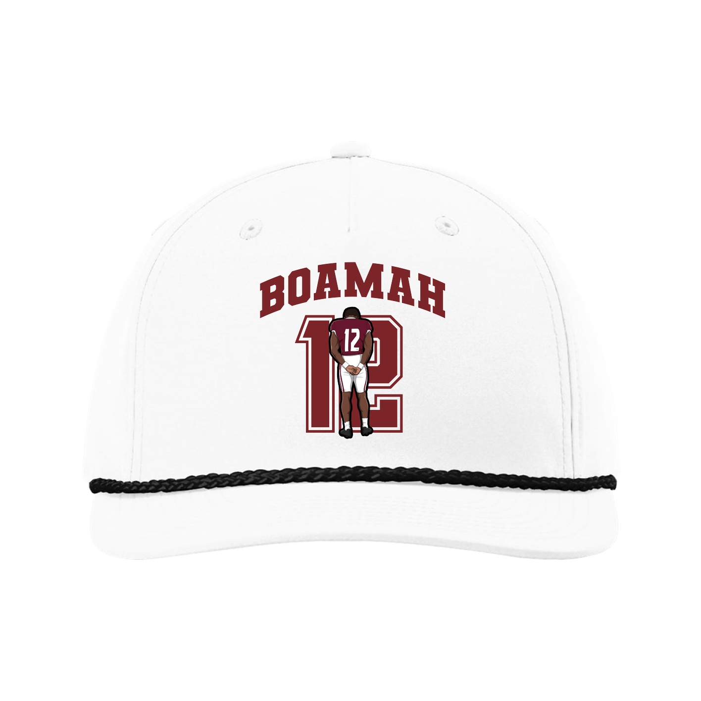 Five-Panel Classic Rope Cap — Number in White