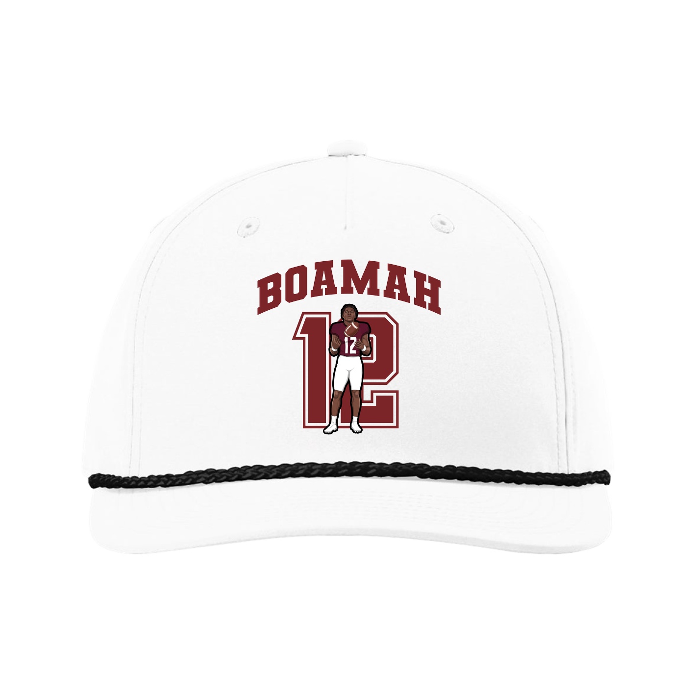 Five-Panel Classic Rope Cap — Number in White