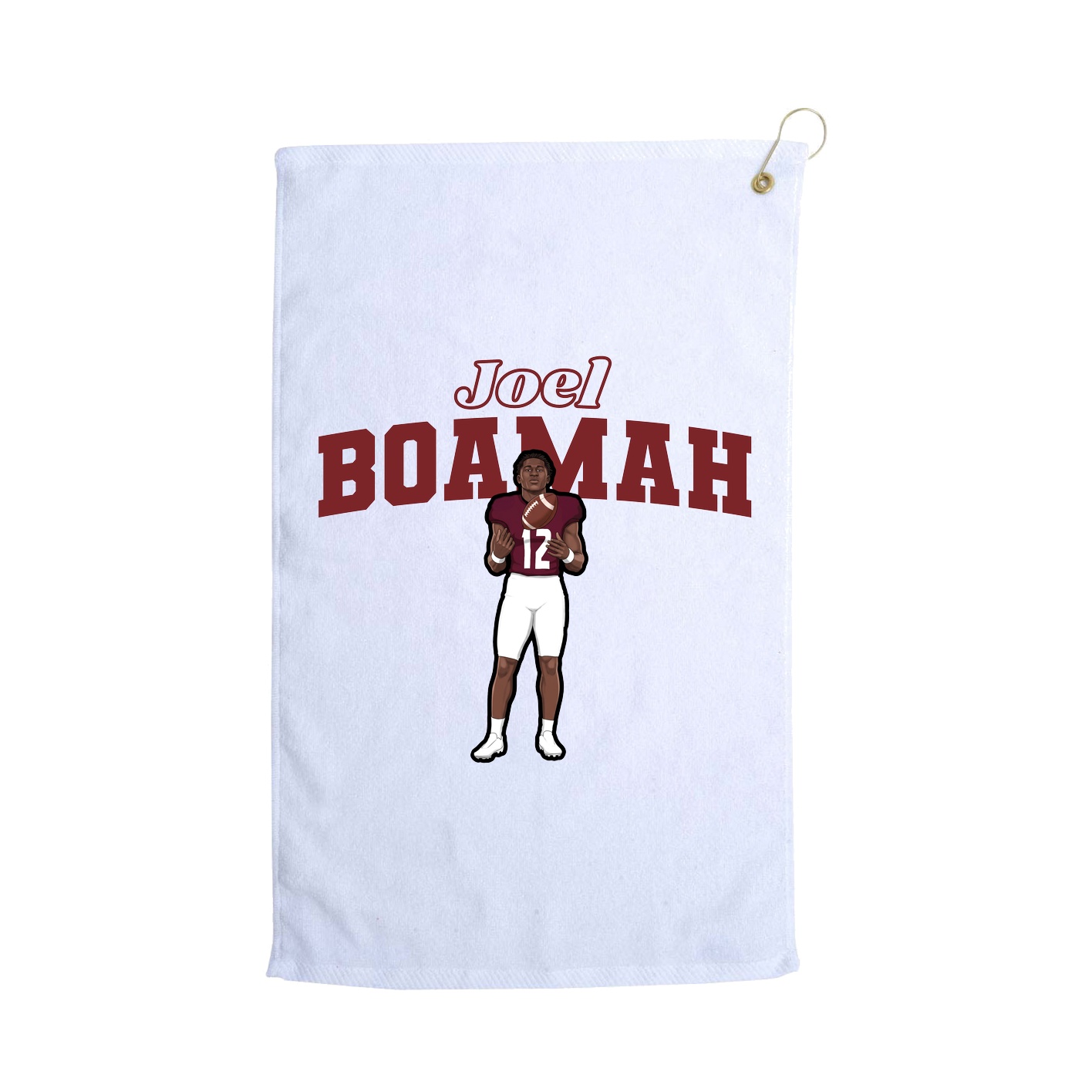 Golf Towel — Name Arch in White