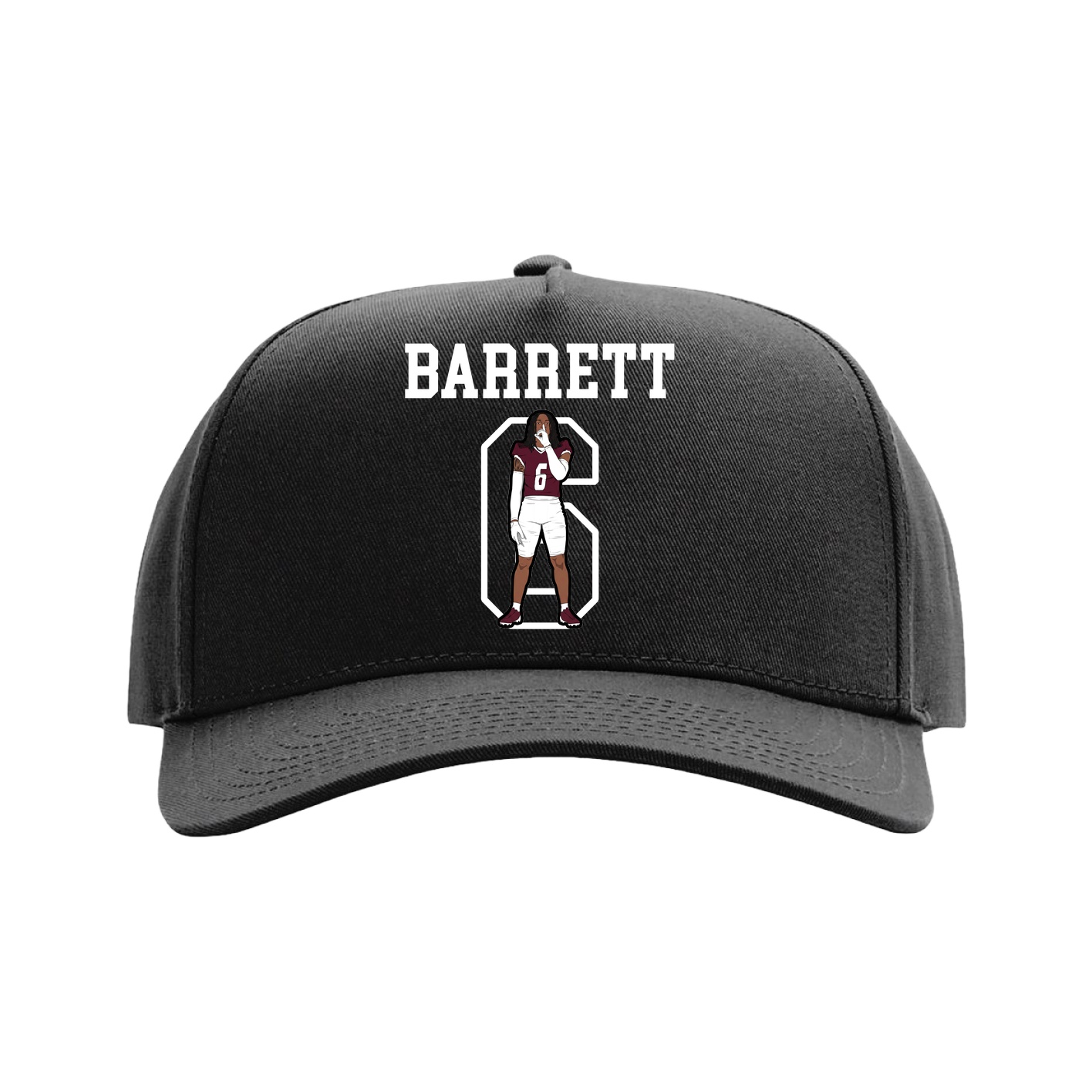 Full Fabric Five-Panel Champ Cap — Shirsey in Black