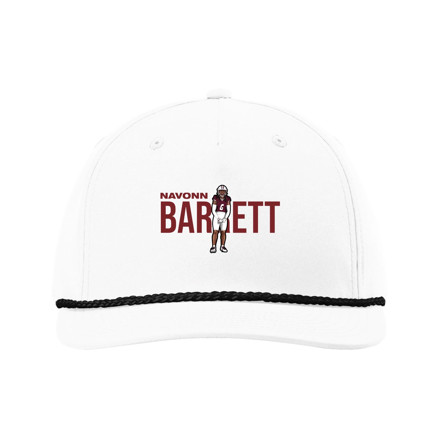 Five-Panel Classic Rope Cap — Player Name in White
