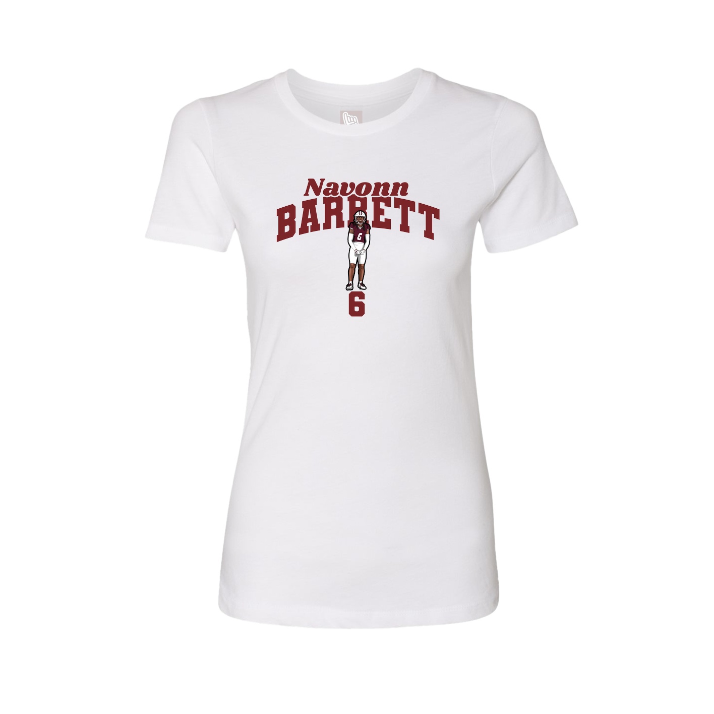 Fitted Women's Tee — Signature Arch in White