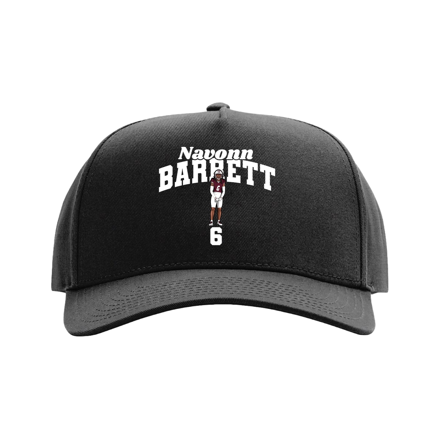 Full Fabric Five-Panel Champ Cap — Signature Arch in Black