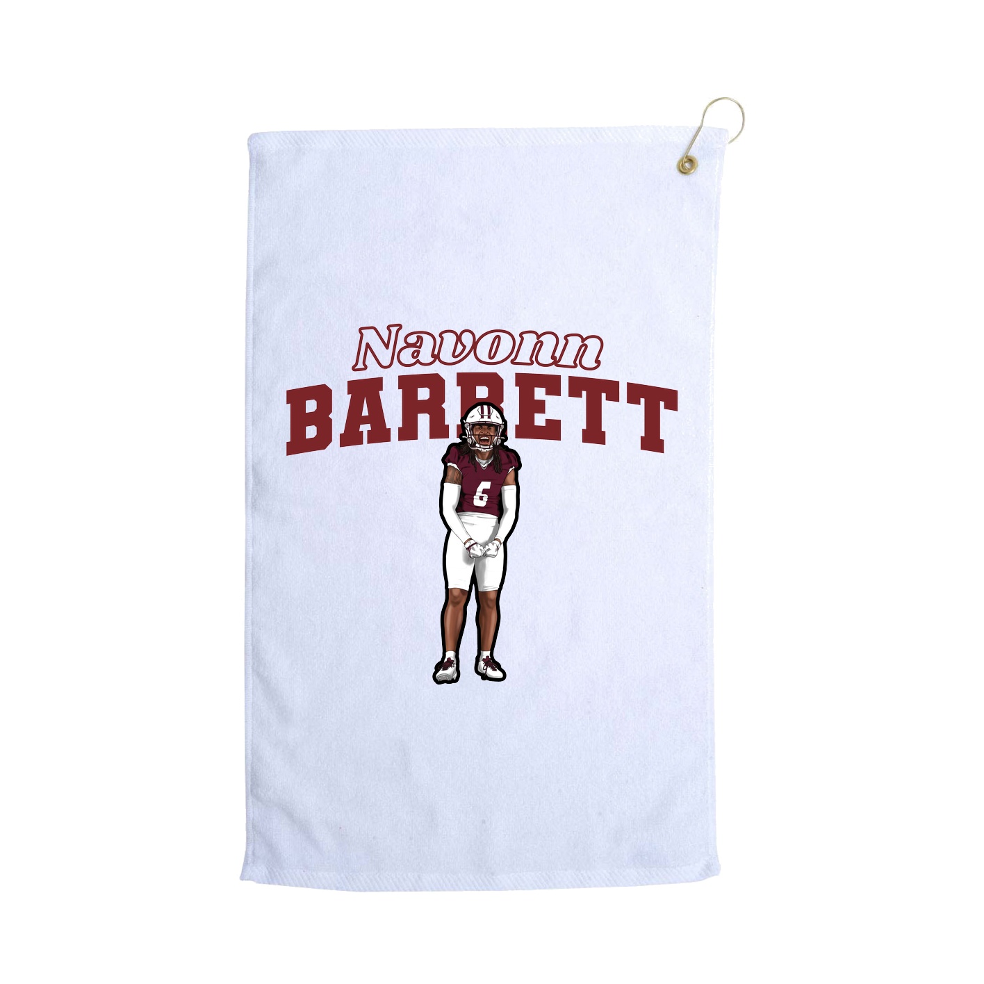 Golf Towel — Name Arch in White