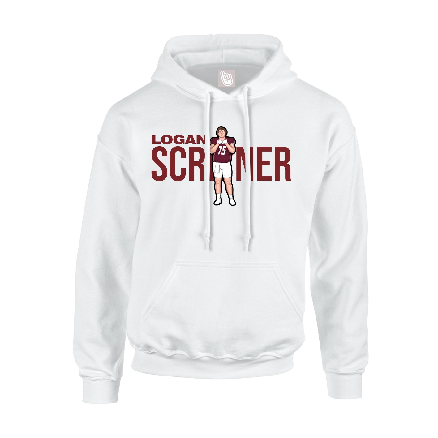 Youth Hoodie — Player Name in White