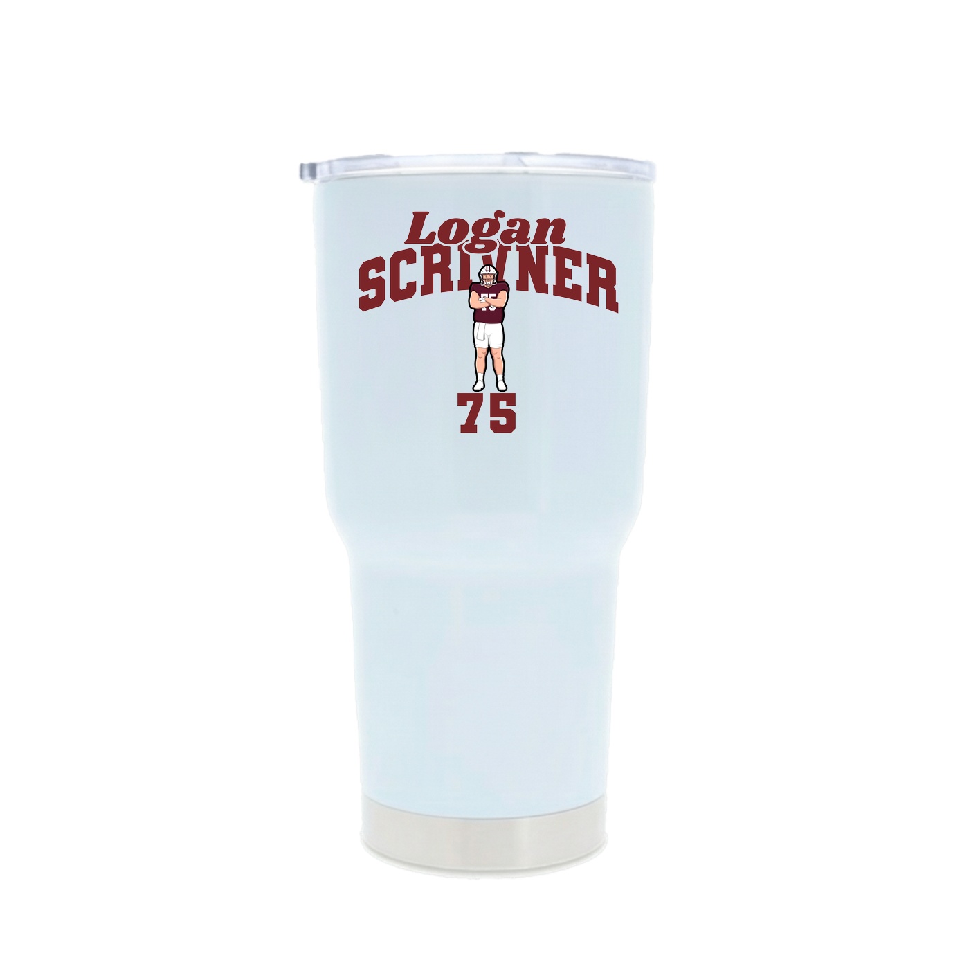 30oz Stainless Steel Tumbler — Signature Arch in White