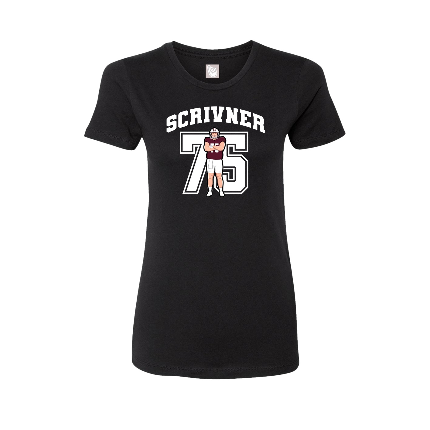 Fitted Women's Tee — Number in Black