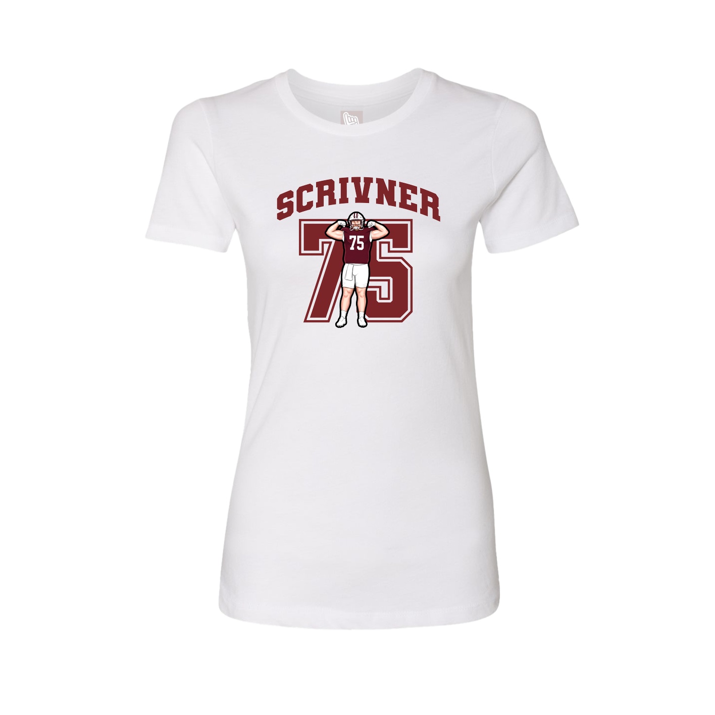 Fitted Women's Tee — Number in White
