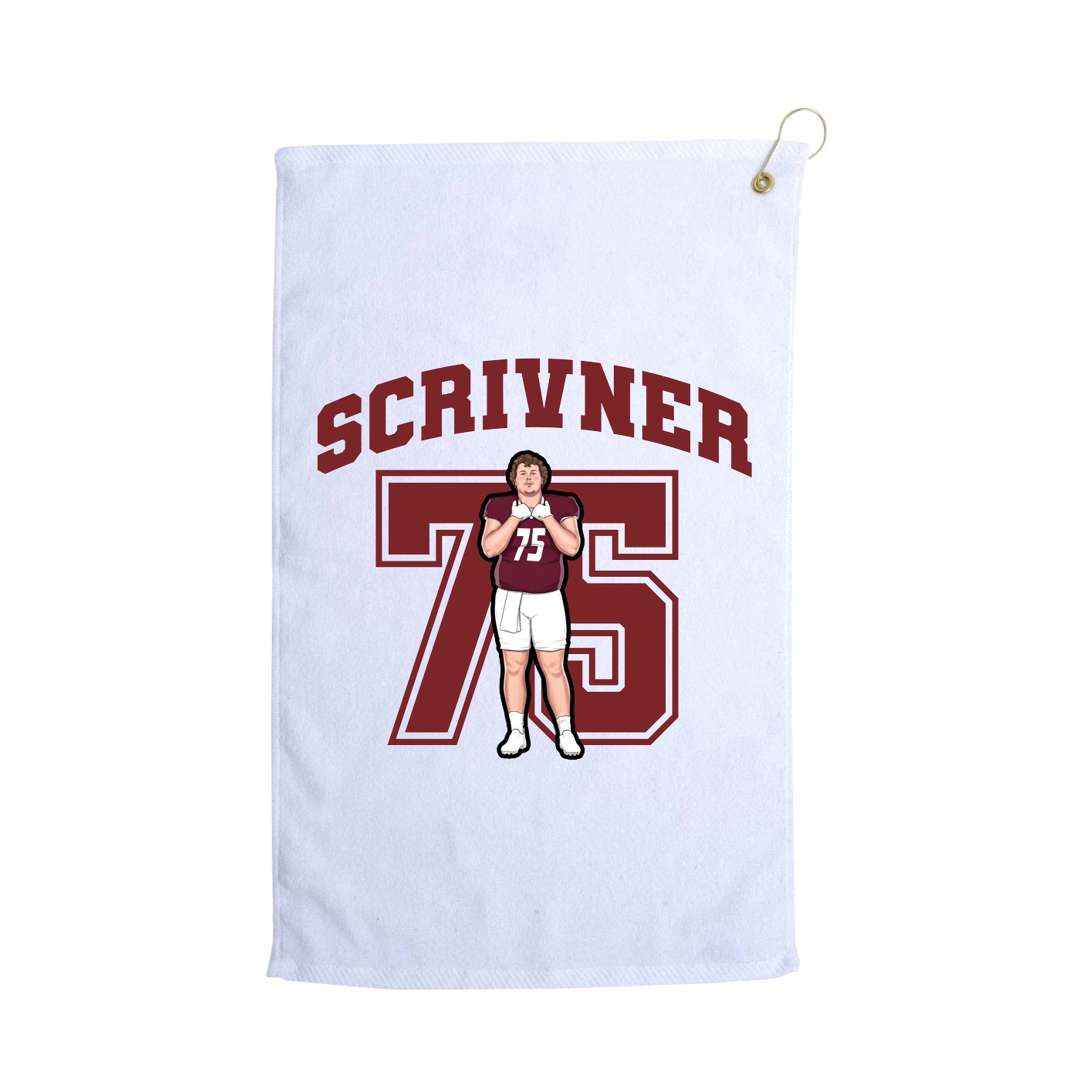 Golf Towel — Number in White