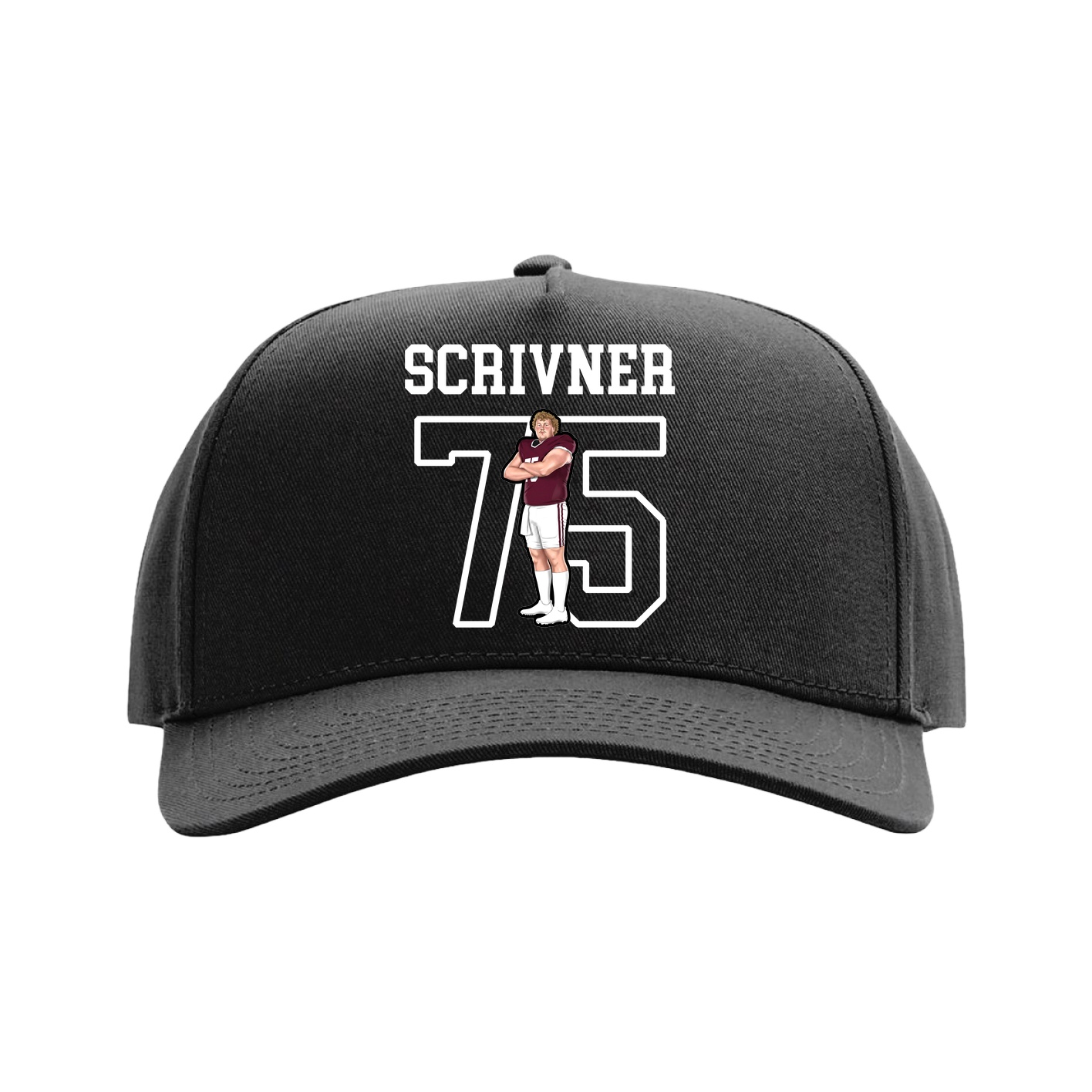 Full Fabric Five-Panel Champ Cap — Shirsey in Black