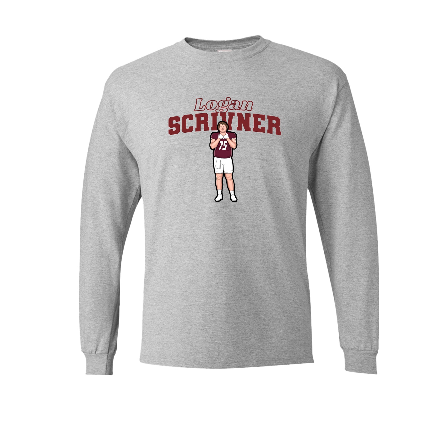 Long Sleeve Tee — Name Arch in Grey
