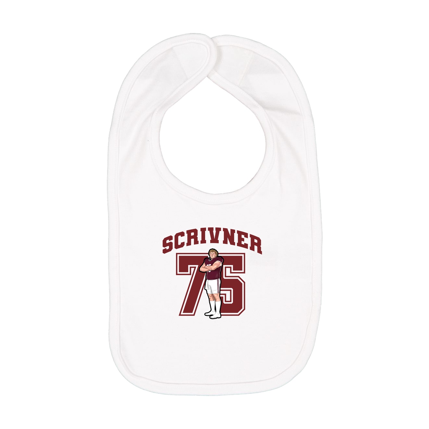 Infant Bib — Number in White