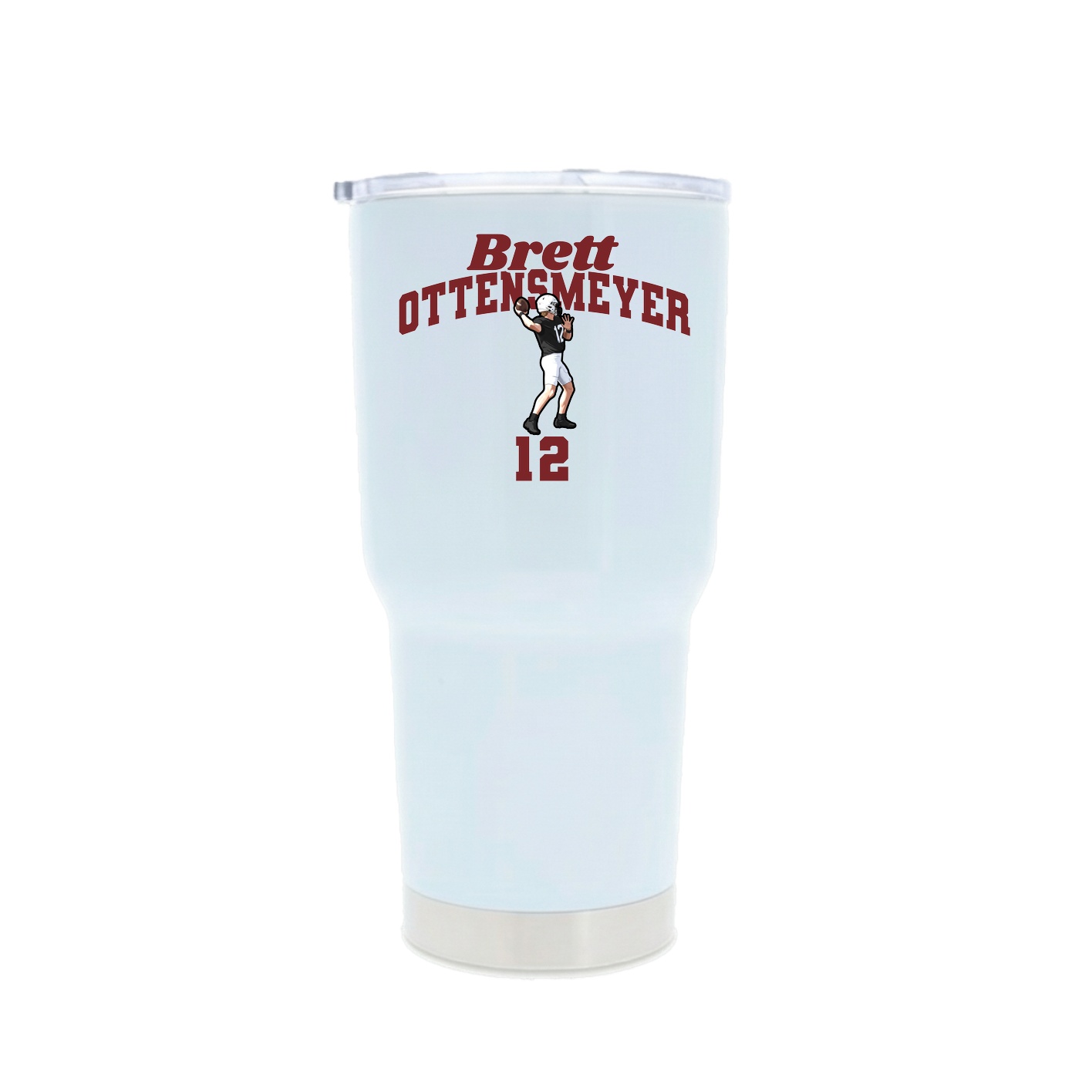 30oz Stainless Steel Tumbler — Signature Arch in White