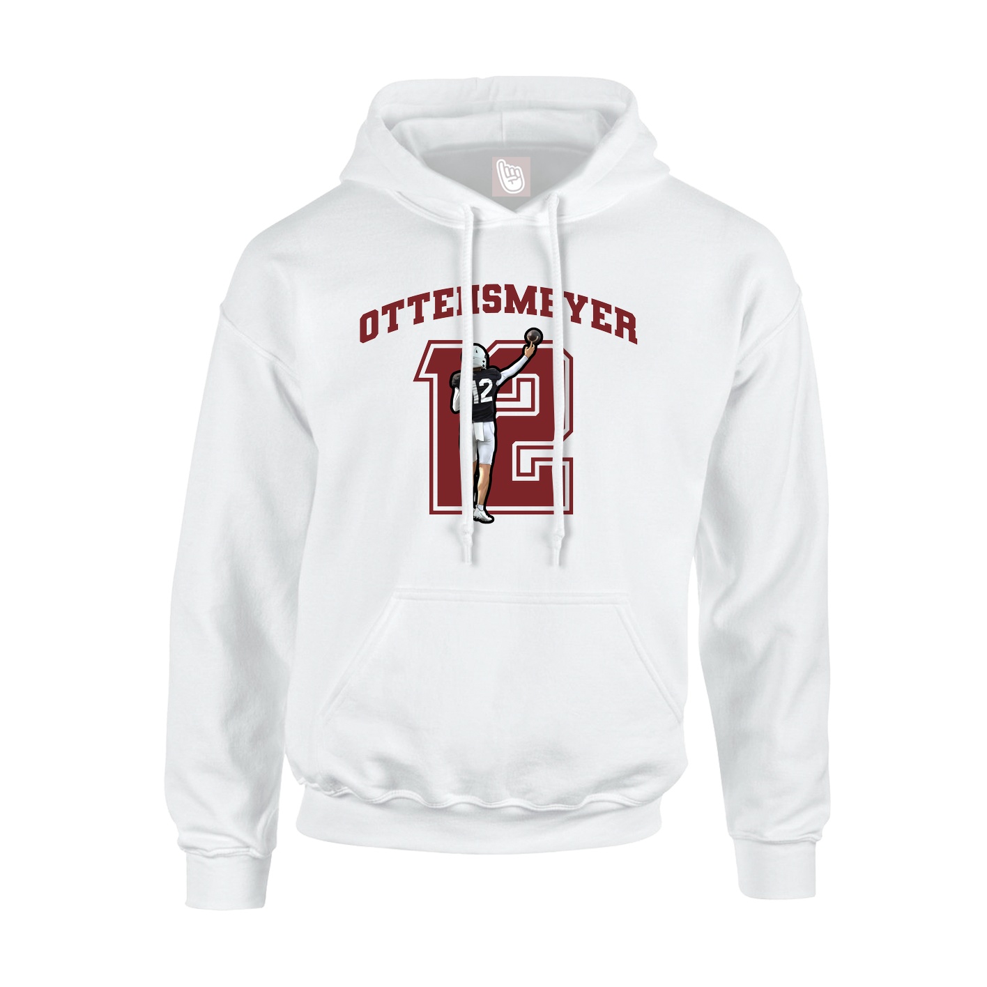 Hoodie — Number in White