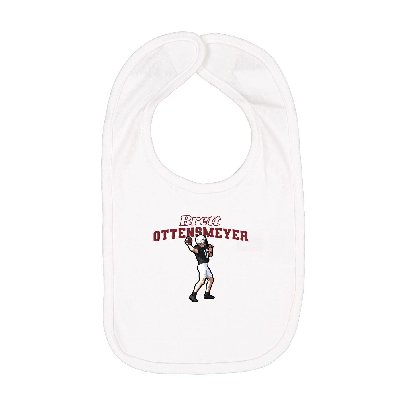 Infant Bib — Name Arch in White