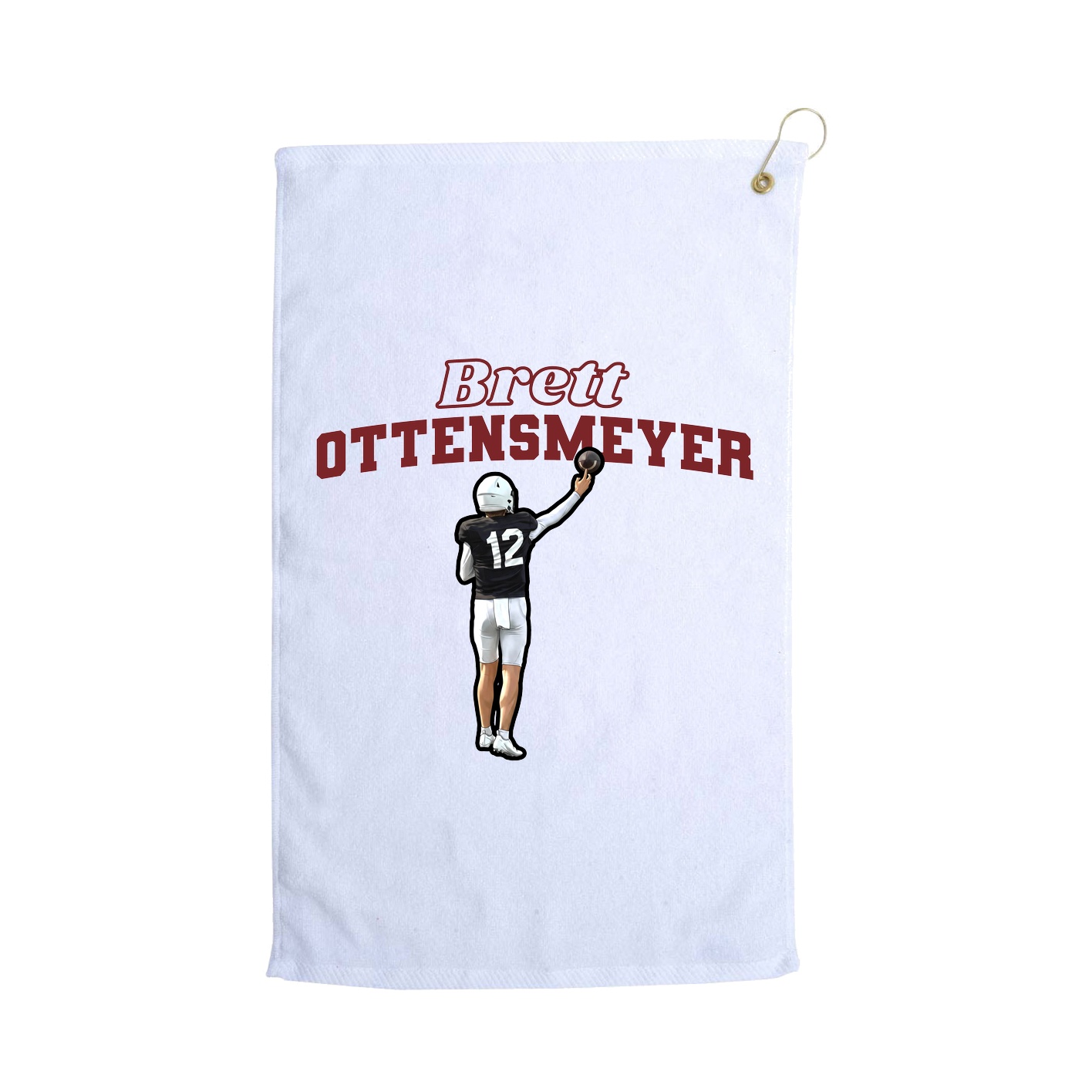 Golf Towel — Name Arch in White