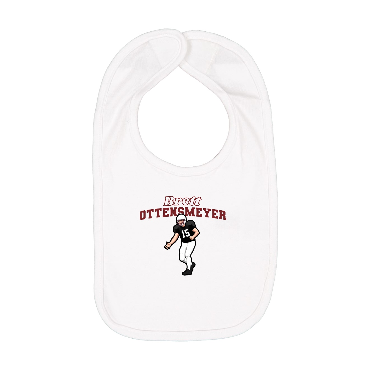 Infant Bib — Name Arch in White