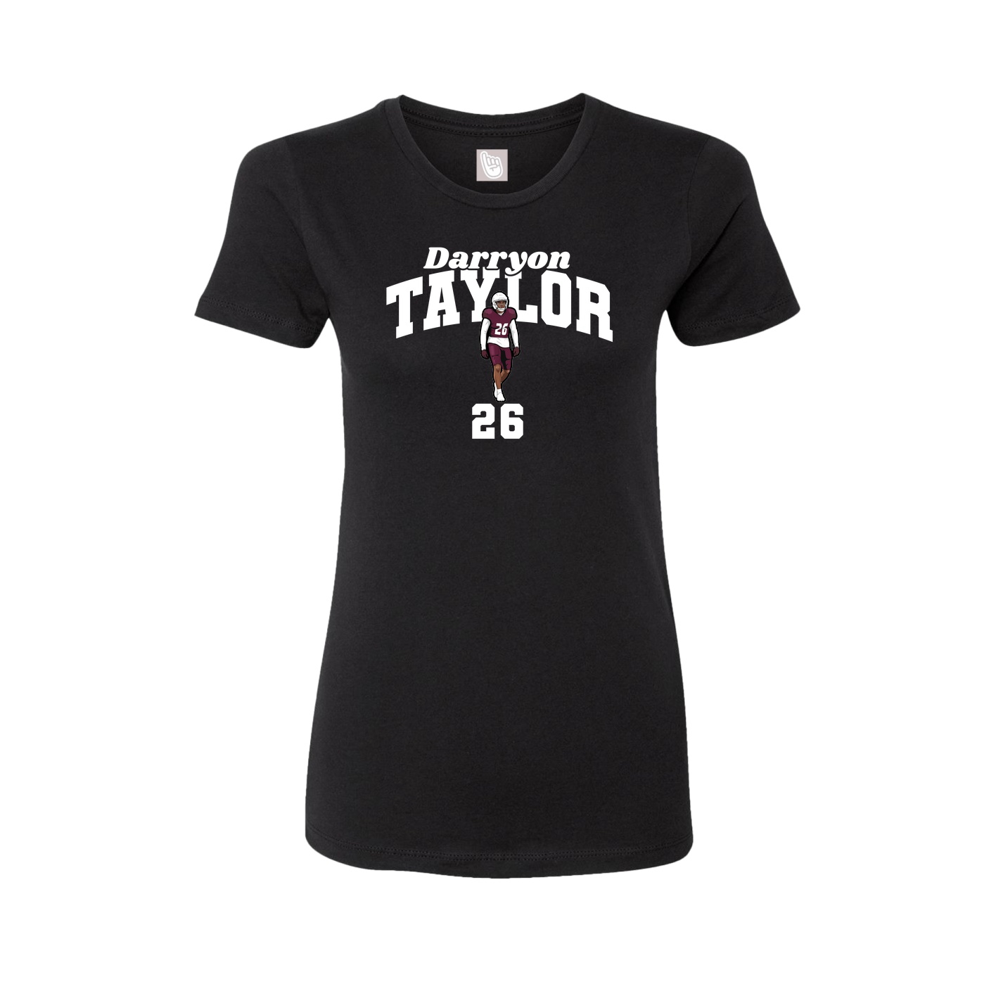 Fitted Women's Tee — Signature Arch in Black