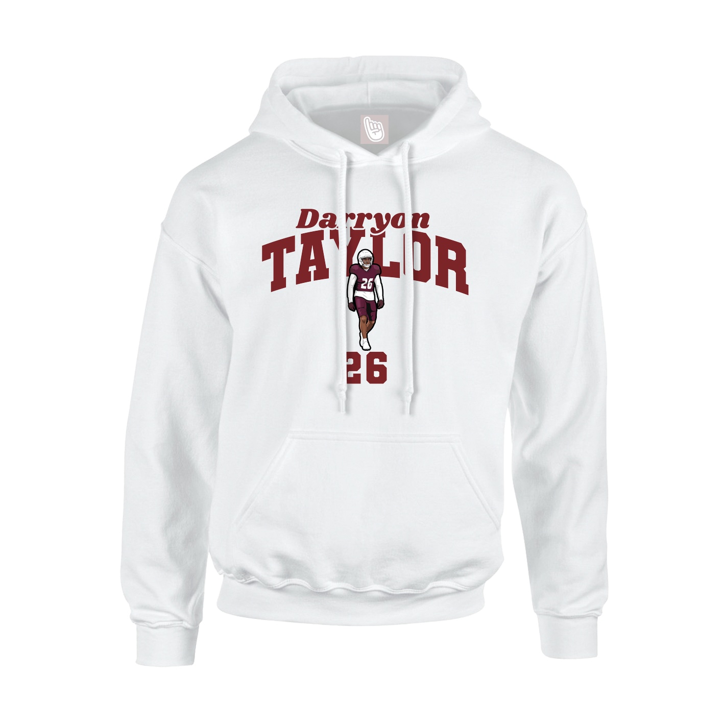 Youth Hoodie — Signature Arch in White
