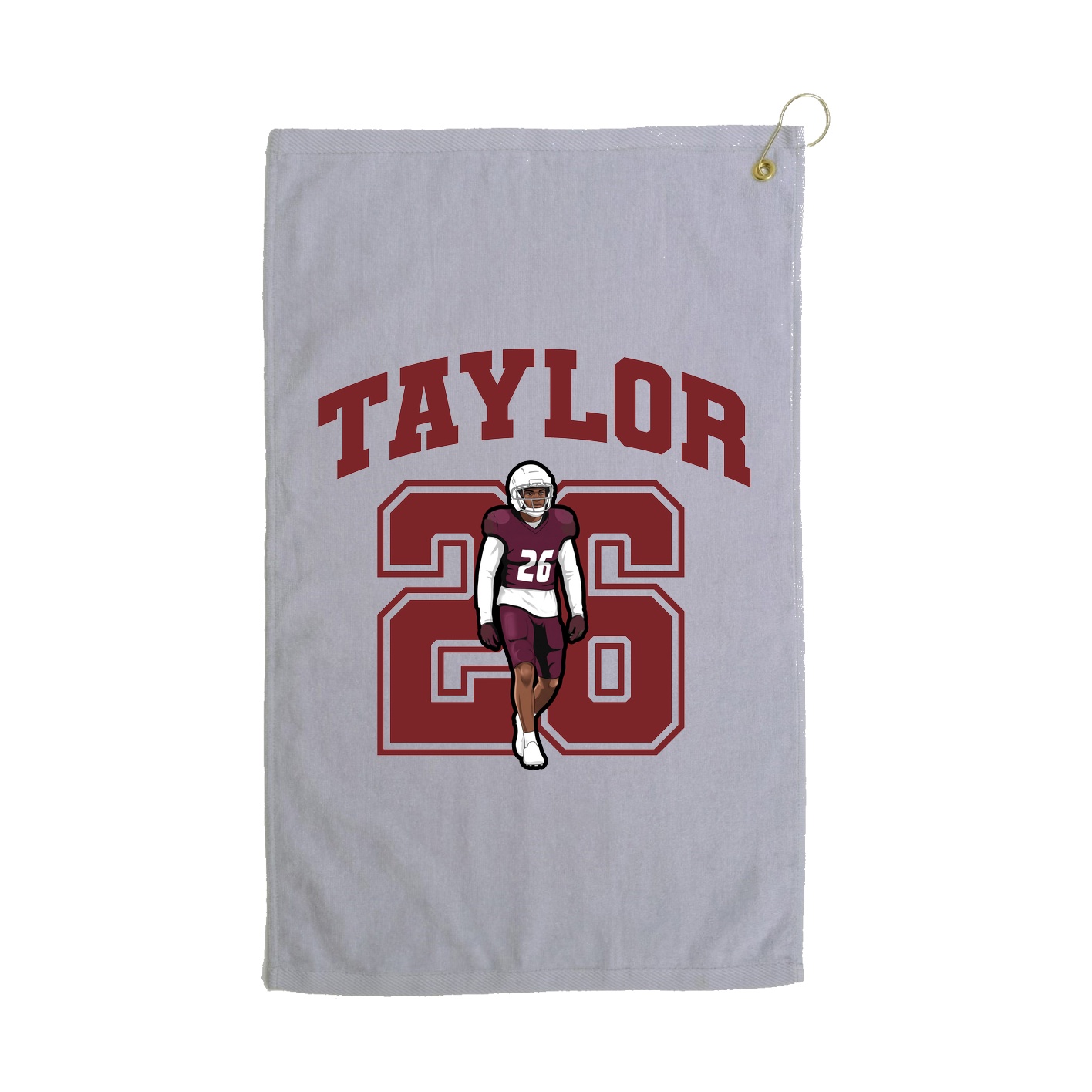 Golf Towel — Number in Grey